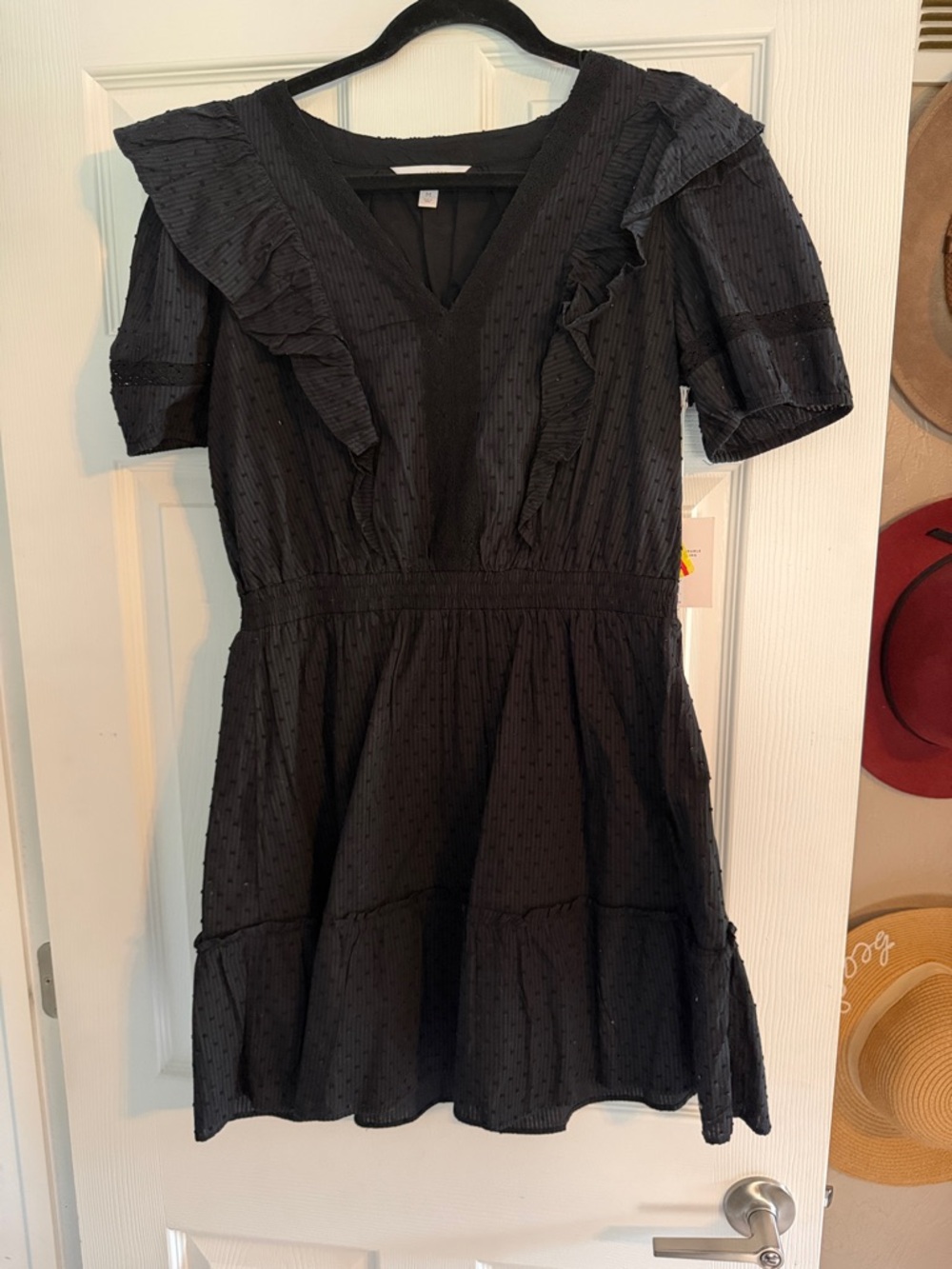 LC Lauren Conrad Black Ruffled Mini Dress